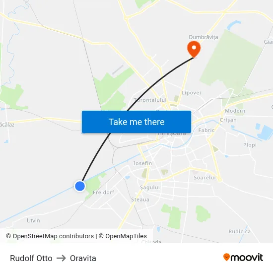 Rudolf Otto to Oravita map