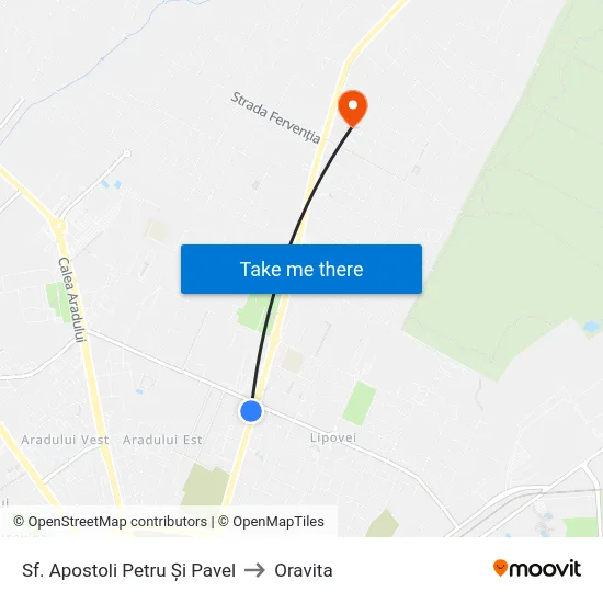 Sf. Apostoli Petru Și Pavel to Oravita map