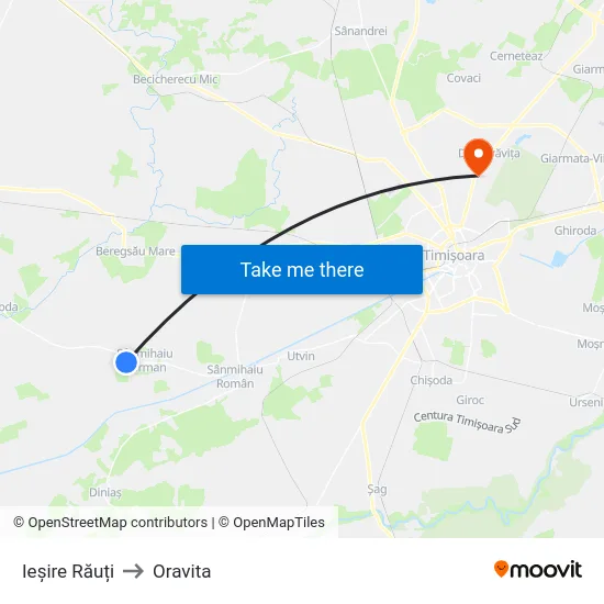 Ieșire Răuți to Oravita map