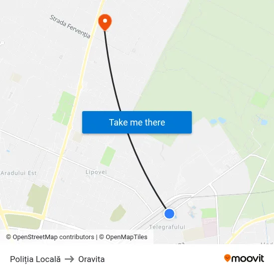 Poliția Locală to Oravita map
