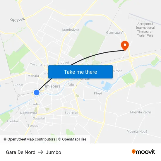 Gara De Nord to Jumbo map
