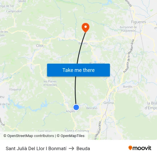 Sant Julià Del Llor I Bonmatí to Beuda map