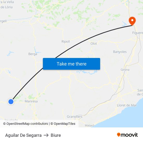 Aguilar De Segarra to Biure map