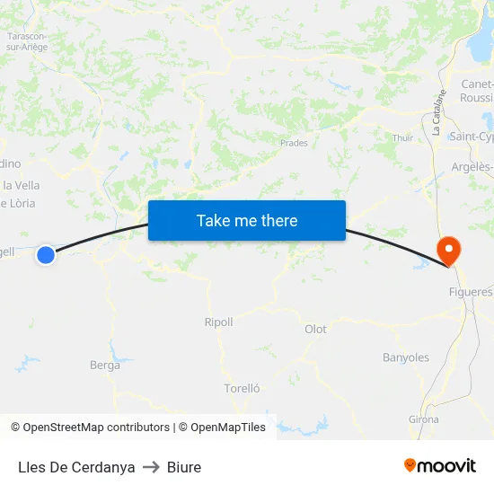 Lles De Cerdanya to Biure map
