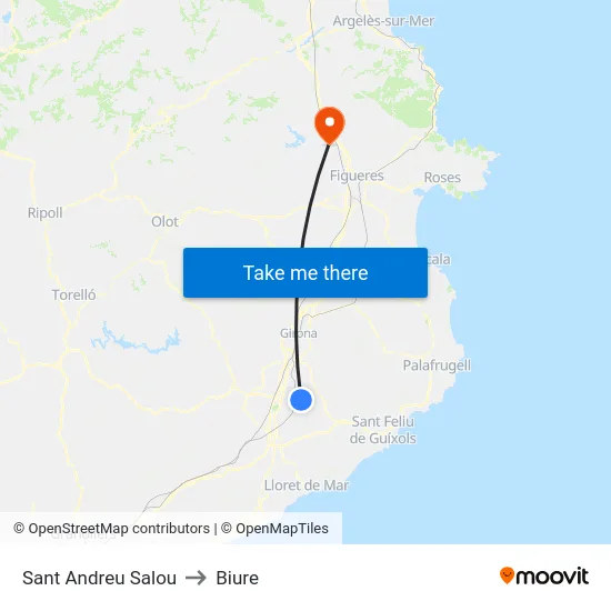 Sant Andreu Salou to Biure map