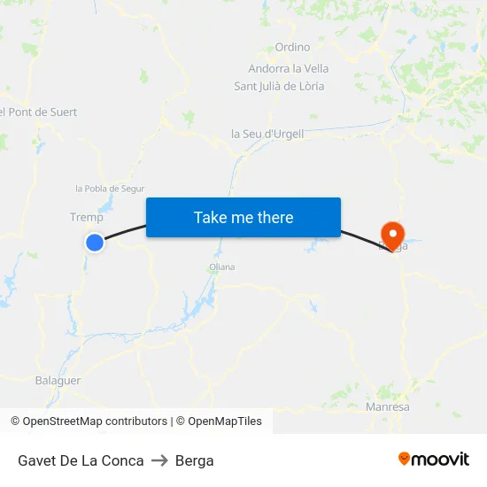 Gavet De La Conca to Berga map
