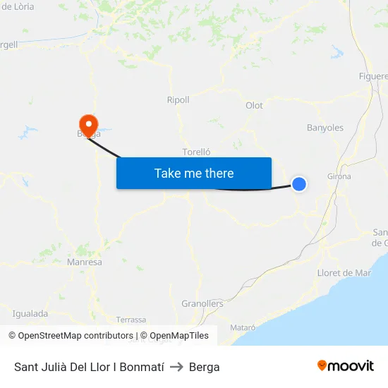 Sant Julià Del Llor I Bonmatí to Berga map