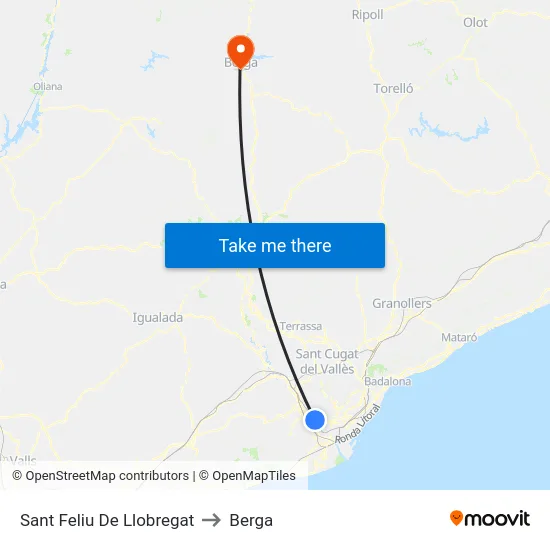 Sant Feliu De Llobregat to Berga map