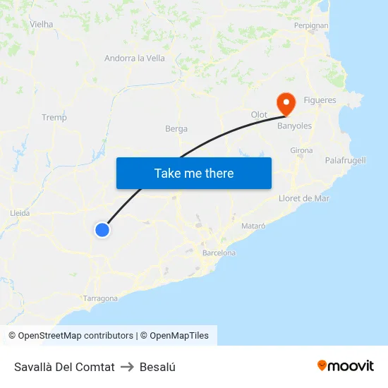 Savallà Del Comtat to Besalú map