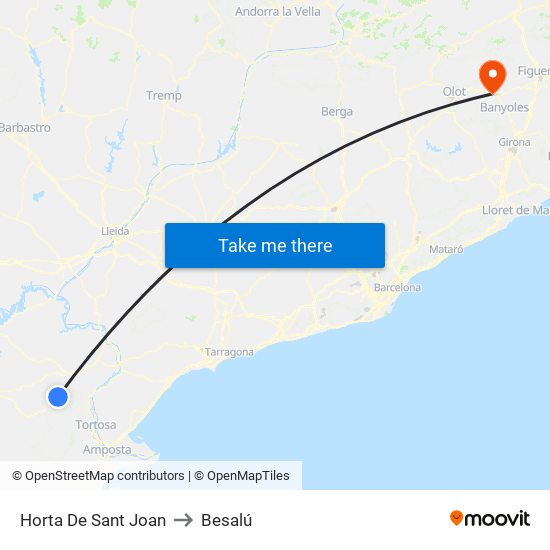 Horta De Sant Joan to Besalú map
