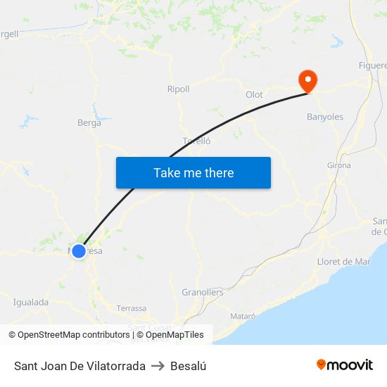 Sant Joan De Vilatorrada to Besalú map