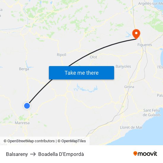 Balsareny to Boadella D'Empordà map