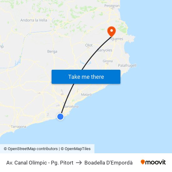 Av. Canal Olímpic - Pg. Pitort to Boadella D'Empordà map