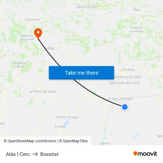 Alàs I Cerc to Bossòst map