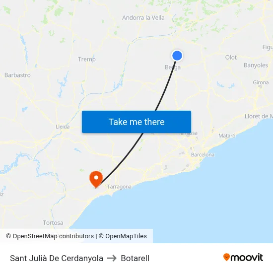 Sant Julià De Cerdanyola to Botarell map
