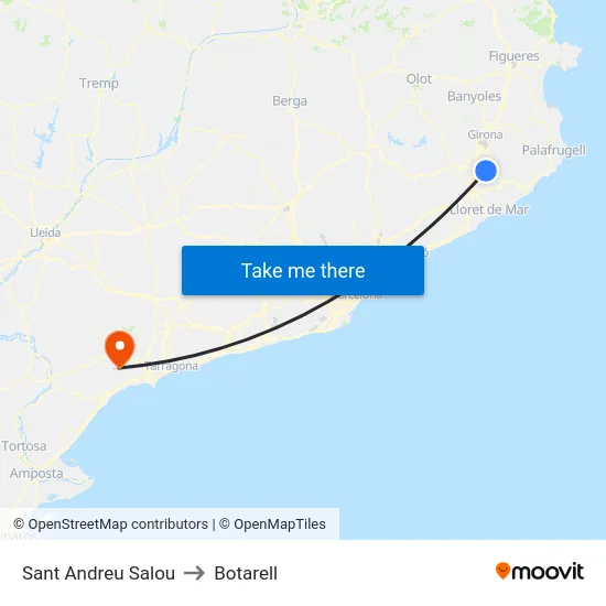 Sant Andreu Salou to Botarell map