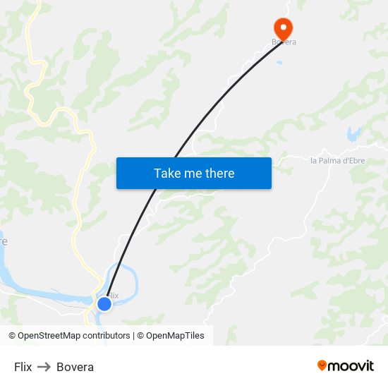 Flix to Bovera map