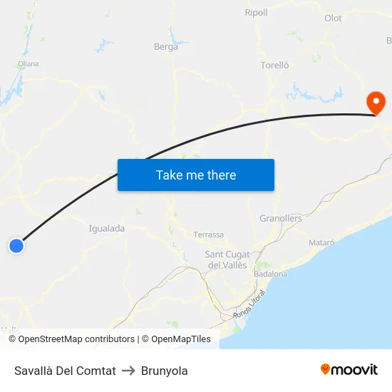 Savallà Del Comtat to Brunyola map