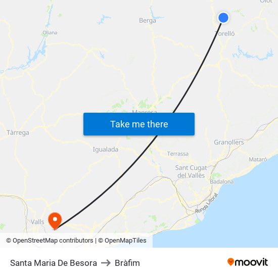 Santa Maria De Besora to Bràfim map