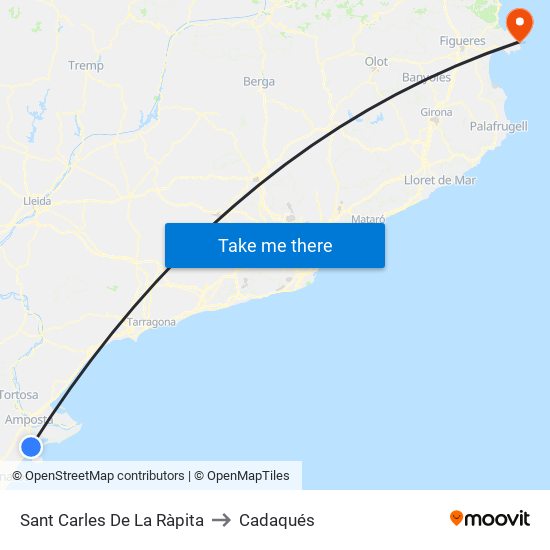 Sant Carles De La Ràpita to Cadaqués map