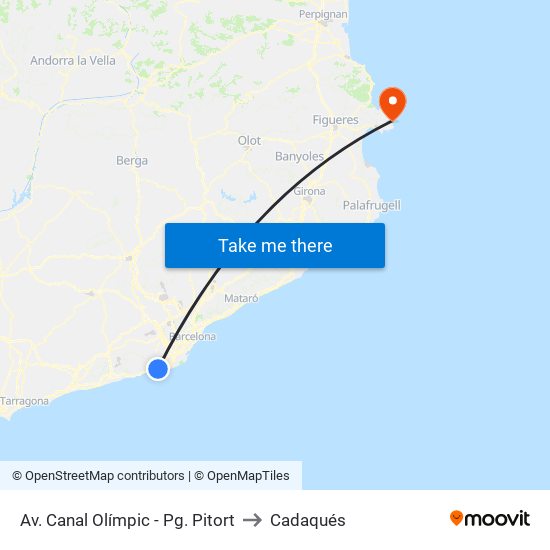 Av. Canal Olímpic - Pg. Pitort to Cadaqués map