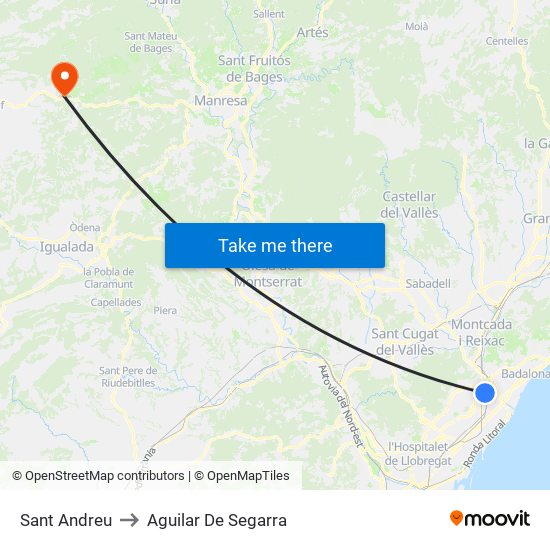 Sant Andreu to Aguilar De Segarra map