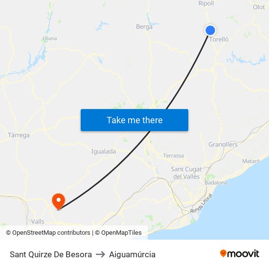 Sant Quirze De Besora to Aiguamúrcia map