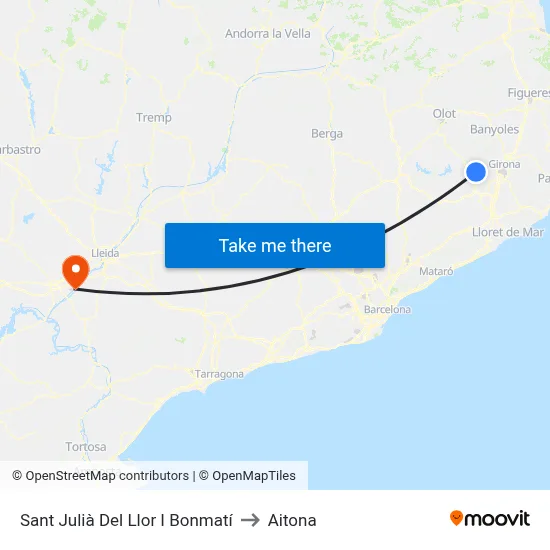 Sant Julià Del Llor I Bonmatí to Aitona map