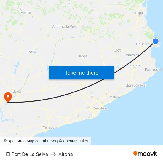 El Port De La Selva to Aitona map