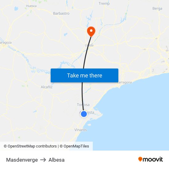Masdenverge to Albesa map