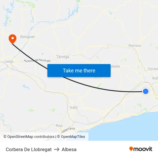Corbera De Llobregat to Albesa map