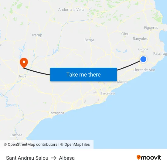 Sant Andreu Salou to Albesa map