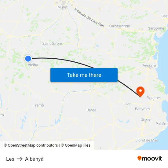 Les to Albanyà map