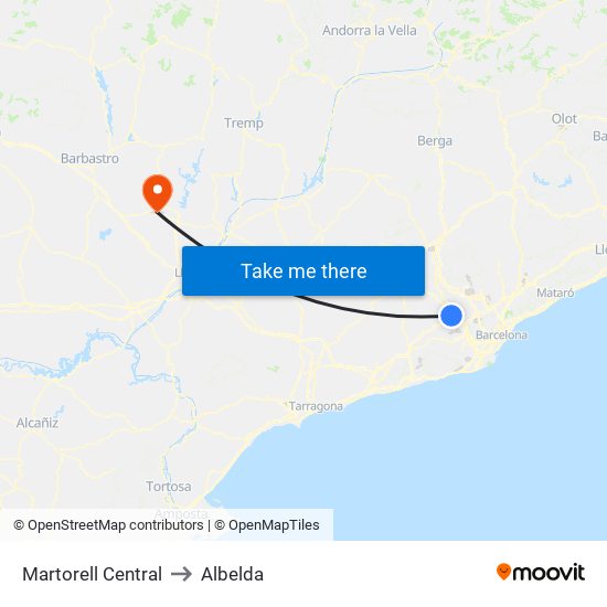 Martorell Central to Albelda map