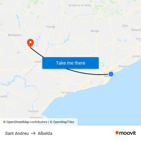 Sant Andreu to Albelda map