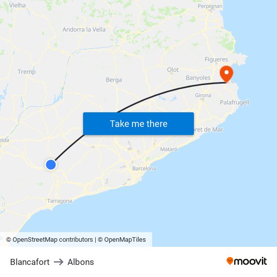 Blancafort to Albons map