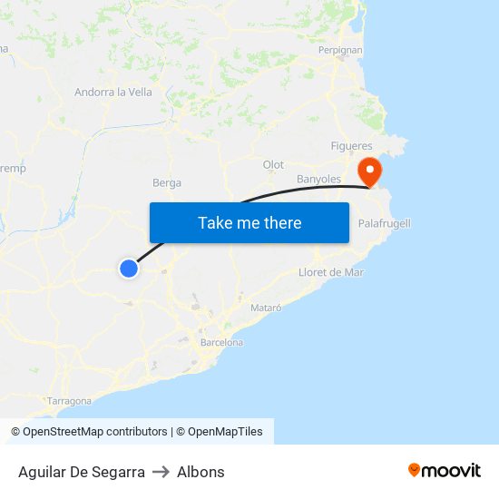 Aguilar De Segarra to Albons map