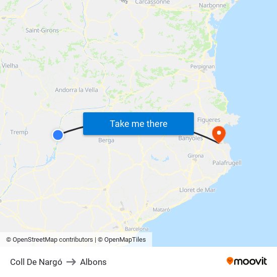 Coll De Nargó to Albons map