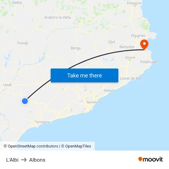 L'Albi to Albons map