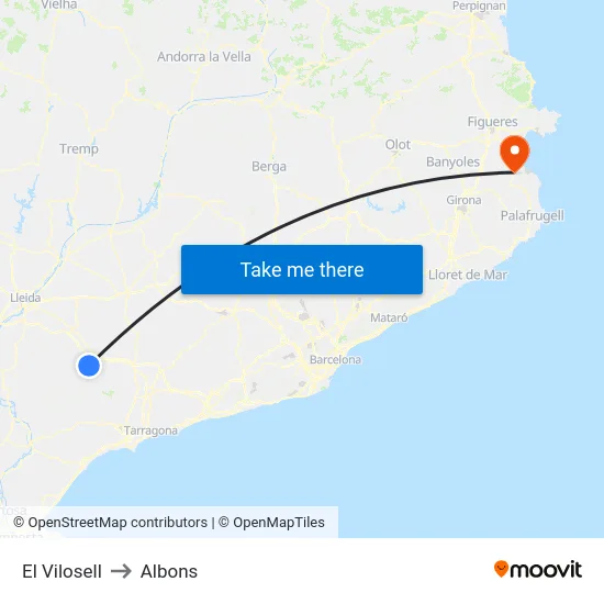 El Vilosell to Albons map