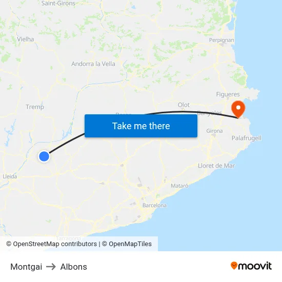 Montgai to Albons map