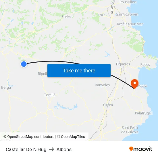 Castellar De N'Hug to Albons map