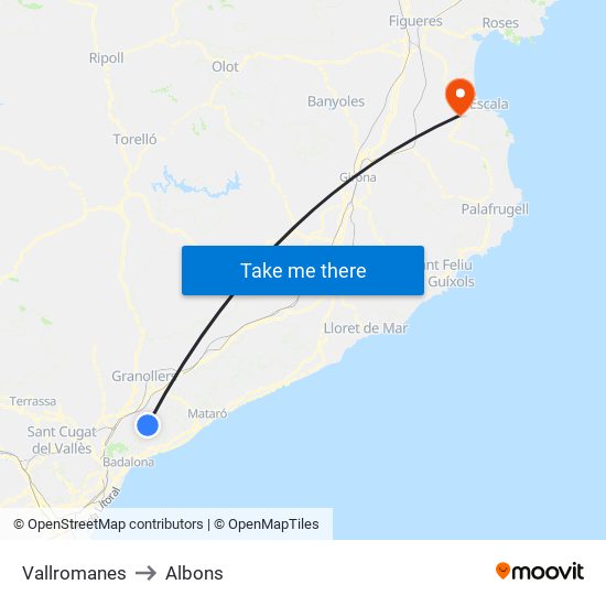 Vallromanes to Albons map