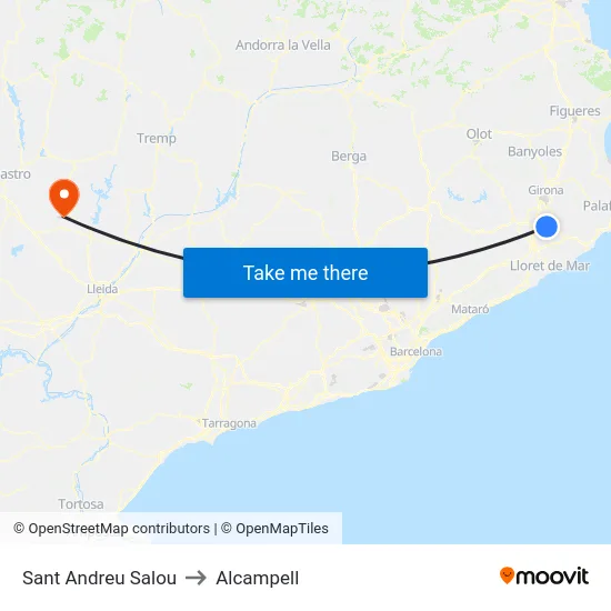 Sant Andreu Salou to Alcampell map