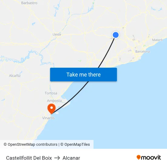 Castellfollit Del Boix to Alcanar map