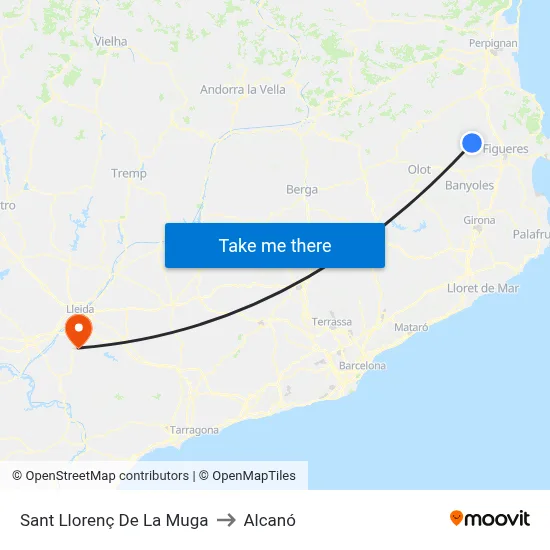 Sant Llorenç De La Muga to Alcanó map