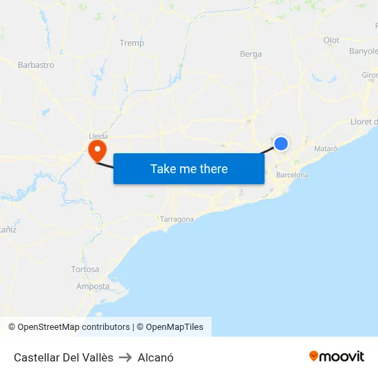 Castellar Del Vallès to Alcanó map