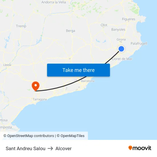 Sant Andreu Salou to Alcover map