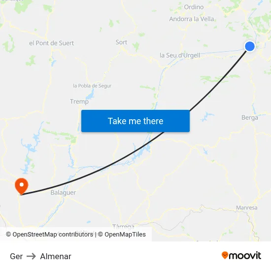 Ger to Almenar map