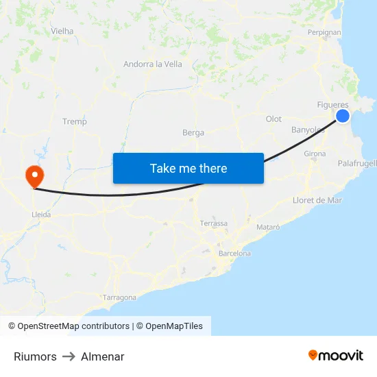 Riumors to Almenar map
